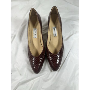 Vintage Power Shoe Company pump handmade embossed leather size 6.5